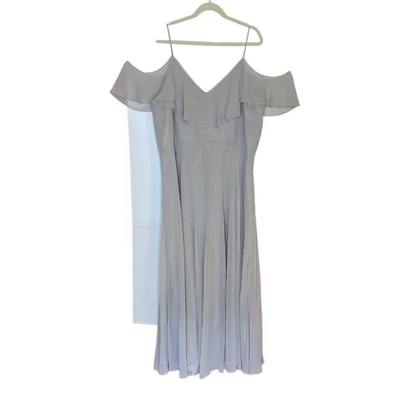 Jenny Yoo Mila Convertible Ruffle Maxi Dress, L - Picture 3 of 12